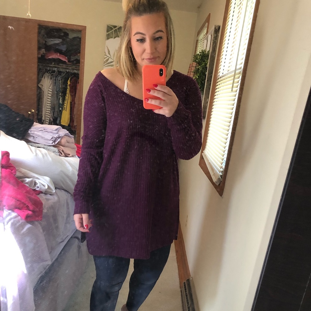 Oversized long sleeve sweater tunic